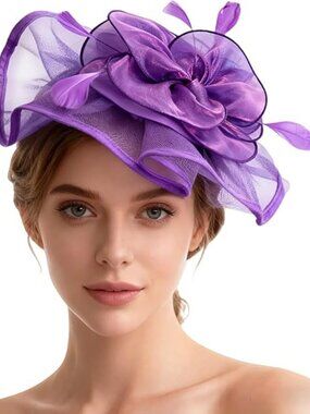 Derby Fascinators Hat Tea Party Wedding Cocktail Party Purple NEW